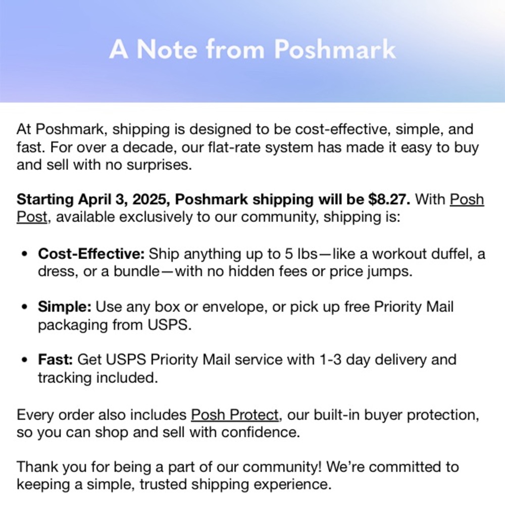 Poshmark Shipping Notice - Picture 2 of 2